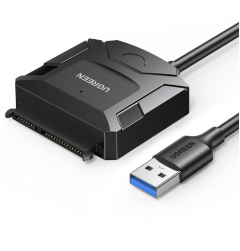 綠聯 USB3.0轉SATA轉換器 2.5 3.5英寸硬盤轉接頭數據連接線 筆記本電腦臺式機易驅線 USB轉SATA 0.5M+12V/2A電源套裝