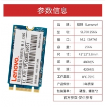 聯想（Lenovo) 256GB SSD固態硬盤 M.2接口(SATA總線) SL700固態寶系列 2242板型