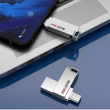 海康威視（HIKVISION）128GB Type-C USB3.2手機U盤X327C銀色 高速讀寫雙接口手機電腦通用車載優盤